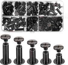 80 Sets Chicago Screw Leather Rivets Assorted Kit Chicago Binding Screws 5 Sizes