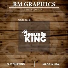 Jesus is King Crown Bible Verse Christian Quotes Vinyl Sticker Decal Car