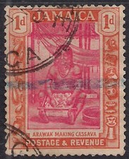 Jamaica 1921 - 29 KGV 1d Arawak Woman used SG 95 ( J787 )
