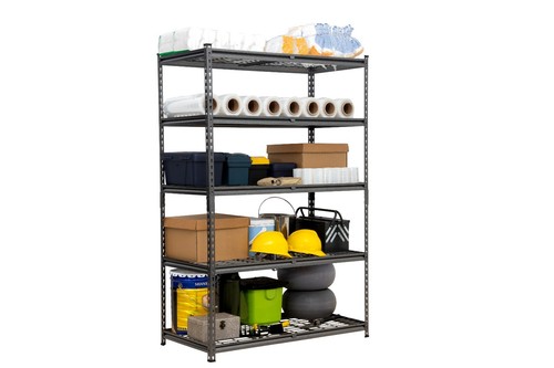 RHINO RACKING, Wire Shelving Unit, Black, Heavy Duty, 1000kg, 183x120x60cm - Picture 8 of 13