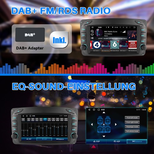 DAB+ Android 13 Carplay Autoradio GPS Für Mercedes Benz C/CLK/G Klasse W203 W209 - Bild 12 von 16