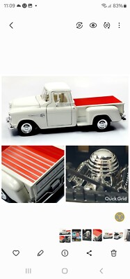 1955 Chevrolet 5100 Stepside Pickup - White 1:24 Scale Model