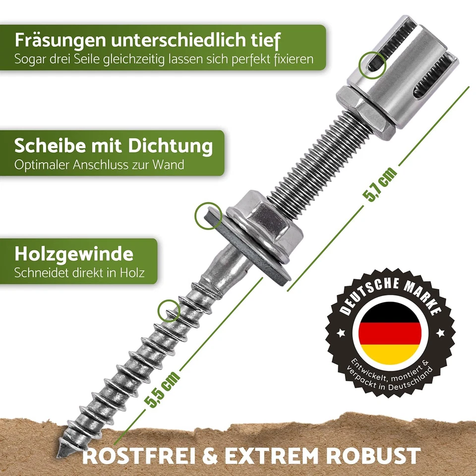 ® Rankhilfe aus Edelstahl für Kletterpflanzen Profi-System als Komplettset mi... - Bild 4 von 4
