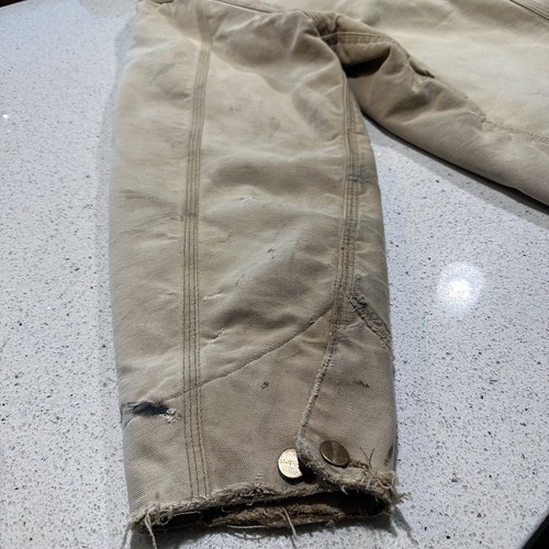 Vintage Carhartt Jacket Mens XL Barn Chore Work Tan Distressed Canvas Grunge - Picture 14 of 24