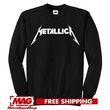 METALLICA CREWNECK Sweatshirt 90s Heavy Metal Rock Band Logo James Lars Black