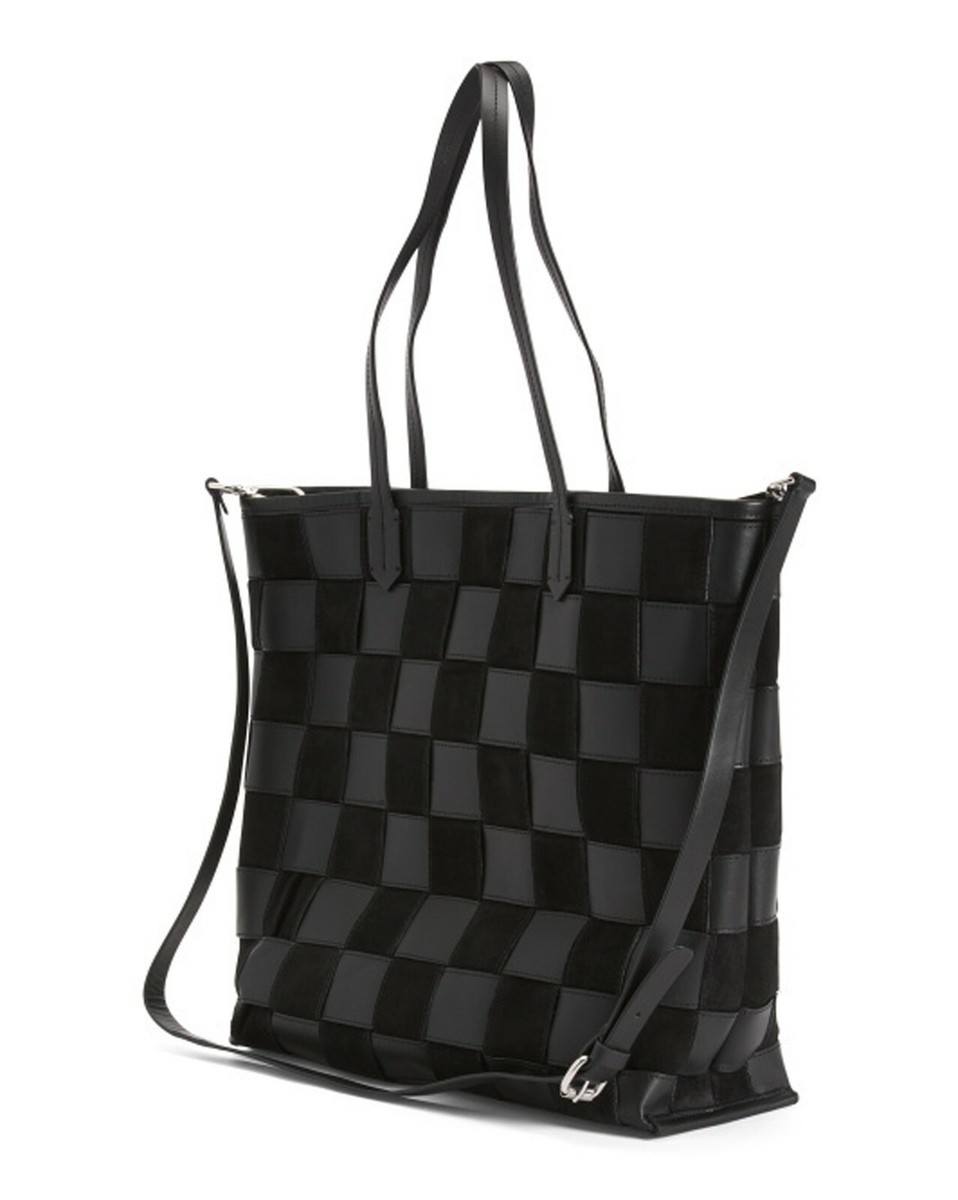 NEW - ZARA - Woven Genuine Leather Tote - SZ XL | eBay