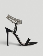  1295 Gianvito Rossi Women's Black Debbie Heel Sandal Shoes Size EU 39.5/US 9.5