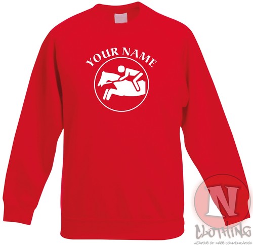 Personalised Horse show jumping sweatshirt Children's equestrian - Just add name - Picture 5 of 13