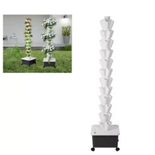 Vertical Hydroponic System Tower Garden Aeroponics Home Grow Kit 14 Layer 70Pots
