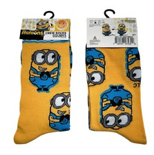 Minions Socks - 2 PAIRS     Size 6-12  Fast Shipping  Despicable Me