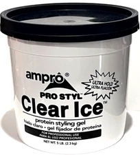 Ampro CLEAR ICE Protein Styling Gel 5lb (2.3 KG) CABELLO CANOSO RUBIO O CLARO