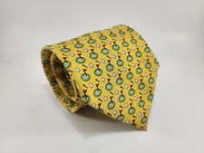 Vineyard Vines Hand Picked Silk Mens Neck Tie - Yellow Golf Ball Green Tee