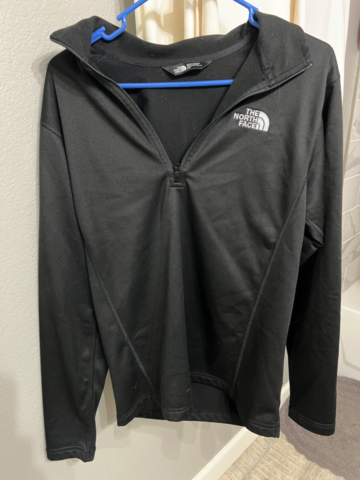 The The North Face Quarter Black Long Sleeve Zip Pullover Jacket Mens Small