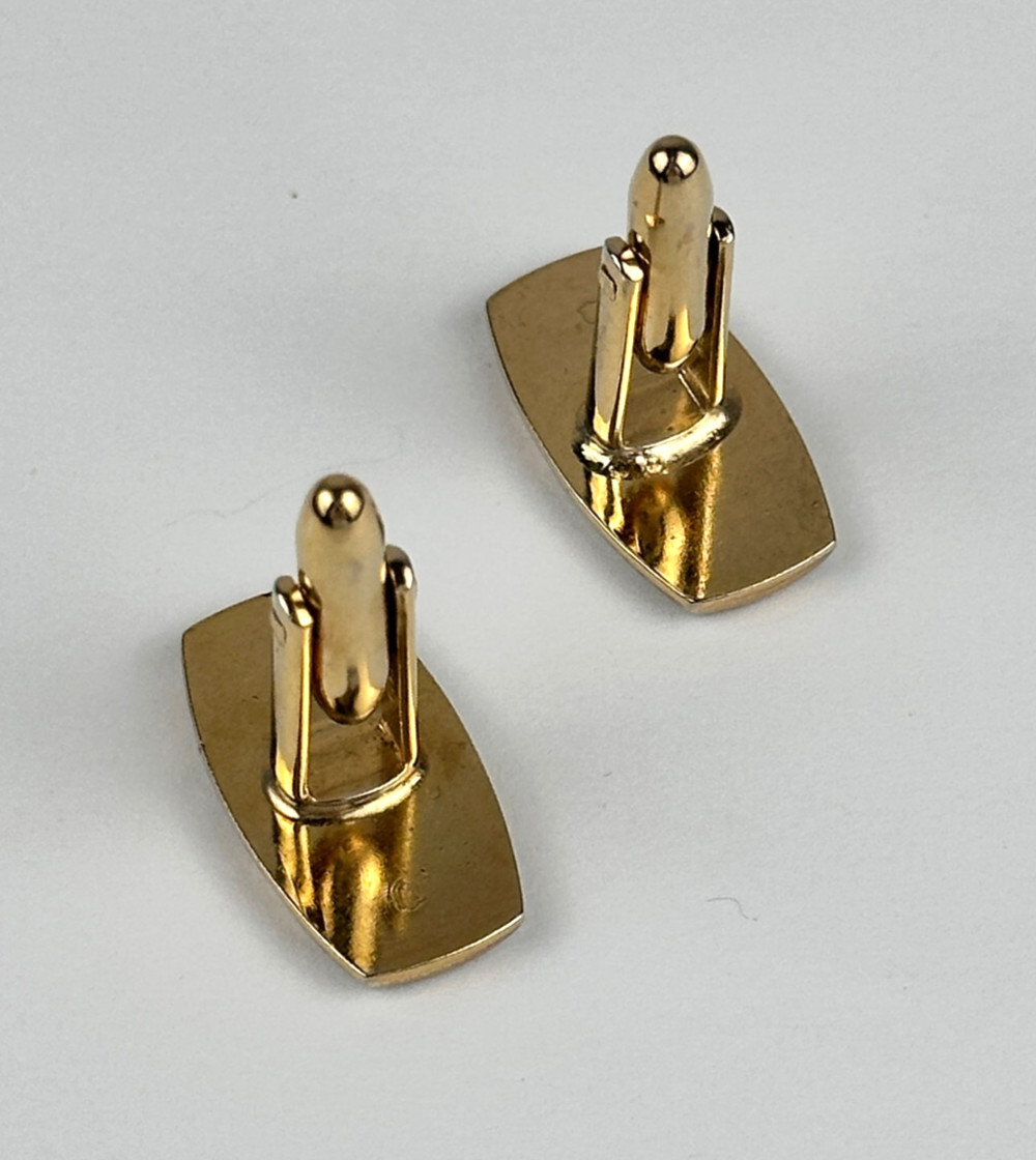 Cufflinks Round Two Tone Curved Rectangular Shape… - image 3