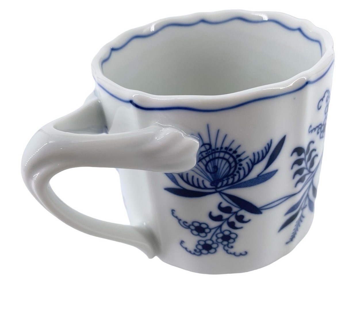 2 Vtg Blue Danube Japan 3 1/4 Coffee Mug Cup Porcelain Floral Onion  Scalloped | eBay
