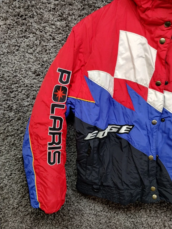 Polaris Edge Racing Jacket Women Medium Red 3 in 1 Lining Checkered Flag - Image 2 of 4