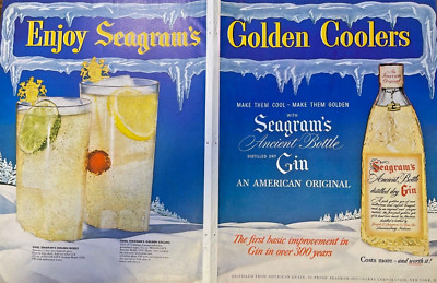 Vintage Magazine Advertisement 1950 Seagram Golden Coolers