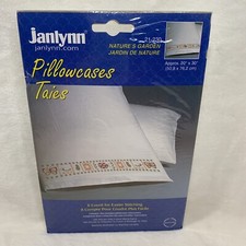NIP Janlynn Nature  s Garden pair pillowcases stamped Cross Stitch Embroidery NEW