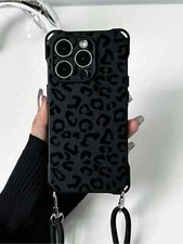 Leopard Print Crossbody Phone Case with Strap for iPhone Models