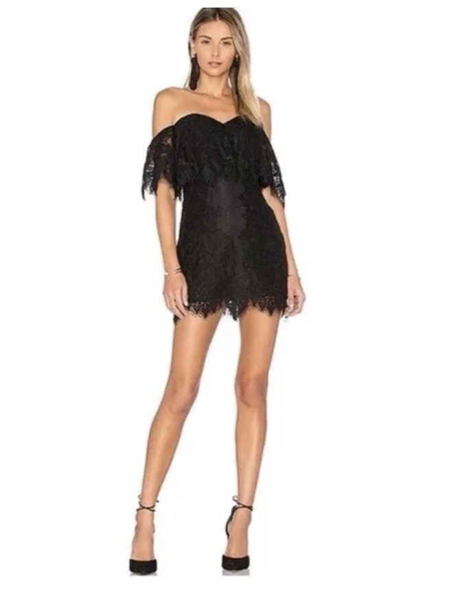 revolve black strapless mini dress Lovers + Friends Lace Size S Black Deep Plunge Long Inexpensive Short To Long Prom Dresses Size:10/42 line silhouette