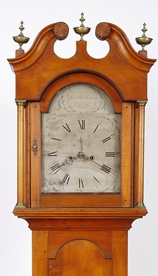 Levi Abel Hutchins Concord NH Brass Dial Maple Tall Case