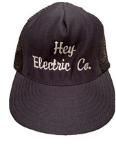 Vintage Hey Electric CO Snapback Trucker Hat Made In The USA