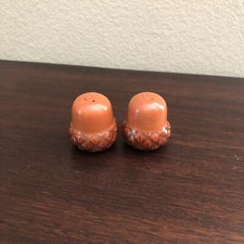 Vintage Hallmark Mini Acorn Salt And Pepper Shaker Brown Thanksgiving