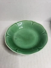 VTG Mount Clemons Pottery Company Green Bowl Flower Petal Petalware Design 5 "