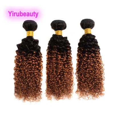 1B/30 Two Tones Color Brazilian 100% Virgin Human Hair 3 Bundles Kinky Curly