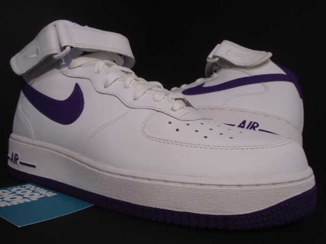 white and purple nike air force 1