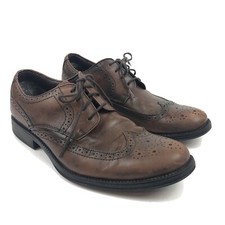 Chaps Ralph Lauren Mens Brown Leather Wingtips Dress Shoes sz 10.5M