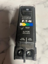 NEW Eaton BRP115DF 15 Amp Single Pole Dual Function Circuit Breaker AFCI GFCI