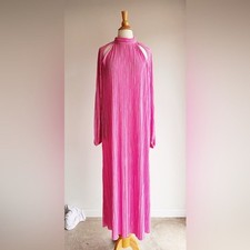 ASOS DESIGN Pink Pleated Halter Maxi Dress | Size 10 Tall