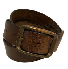 GAP Mens Brown Leather Belt Brass Buckle Made in USA Size 38 Leather Vtg
