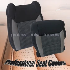 For 2014 to 2021 Toyota Tundra Driver Bottom & Top Cloth Seat Cover Black/Gray