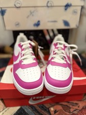 Nike Court Borough Low Recraft GS White Laser Fuchsia Pink Sneaker 6.5Y