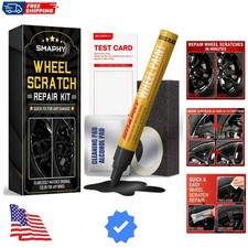 Wheel Scratch Repair Kit, Gloss Black Wheel Repair Kit Curb Rash, DIY Alloy W...