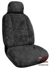 Australian Merino Sheepskin Car Seat Cover, Plush Universal Fit for Most Gray
