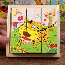 Wooden Six-Side Jigsaw Puzzles for Baby Kids ...