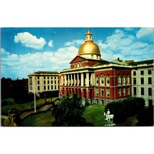 State House Head of Park Street in Boston MA Vintage Postcard SPL19