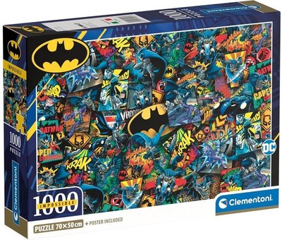NEW Clementoni Jigsaw Puzzle 1000 Pieces High Quality Impossible Batman