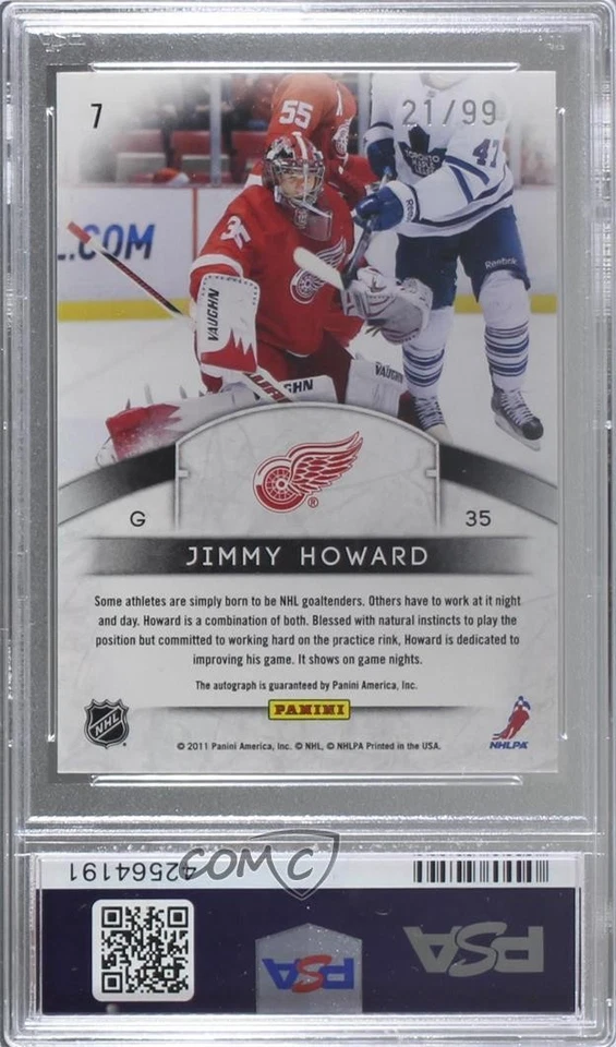 2011 Limited Crease Cleaners Signatures /99 Jimmy Howard #7 PSA 10 GEM MT Auto - Image 2 of 2