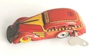 Marx Toys Tricky Taxi Vintage Car Red with new Key Tin Litho Working