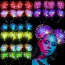 16 Pcs LED Light-Up Cat Ears Headband Color Changing Rave Hair Accessories Party