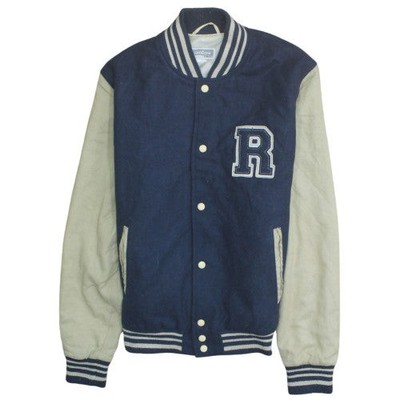 Rainbow Collection Herren Blau Varsity Jacke 33R Wollmischung