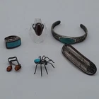 Lot VTG Sterling Silver Bali & Native American Designs Mix Spider Rings Cuff