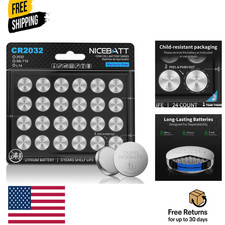 CR2032 Batteries 24 Pack, Long Lasting Power for AirTag, Car Remote Key Fob, 3V