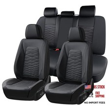 Leather Seat Covers, Car Seat Covers Full Set, Car Seat FullSet Black