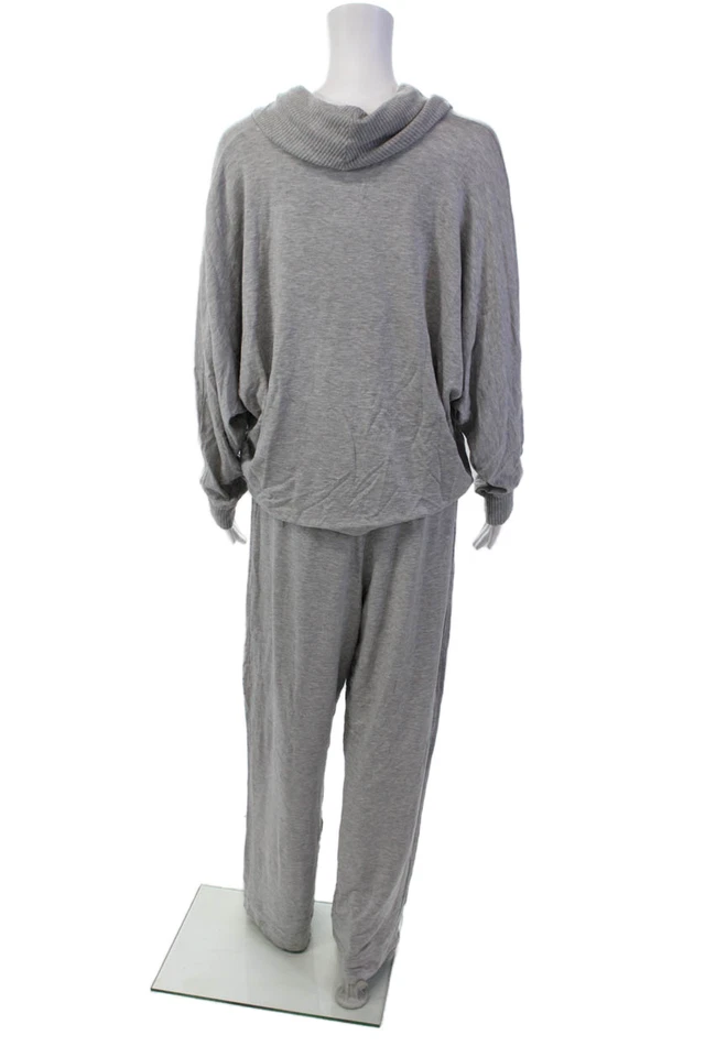 Espléndido conjunto de sudadera gris con cuello de capucha manga larga para mujer talla M Foto 3 de 4