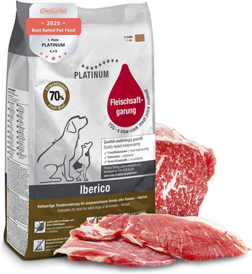 PLATINUM Adult Iberico Hundefutter mit Fleischsaftgarnitur, 5 kg Trockenfutter